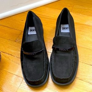 - vintage 90s DKNY suede loafers black 7 1/2